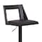 Armen Living Milan Adjustable Swivel Black Faux Leather and Black Wood Bar Stool with Black Base LCMLBABLBL - alternate 2
